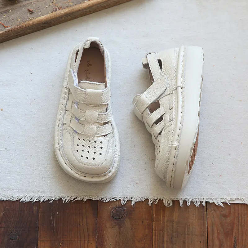 Women Summer Casual Hollow Plaited Leather Sandals online