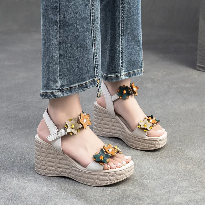 Women Summer Leather Chunky Heel Platform Sandals online